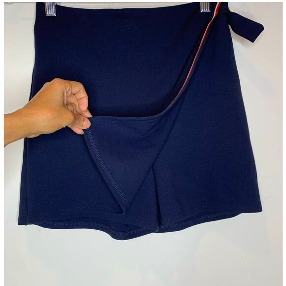 Tommy Hilfiger girls Ponte knit navy blue classic preppy wrap skort size LG - Picture 3 of 8